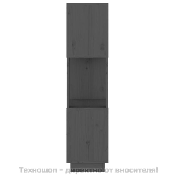 Библиотека/разделител за стая, сива, 51x25x101 см, бор масив