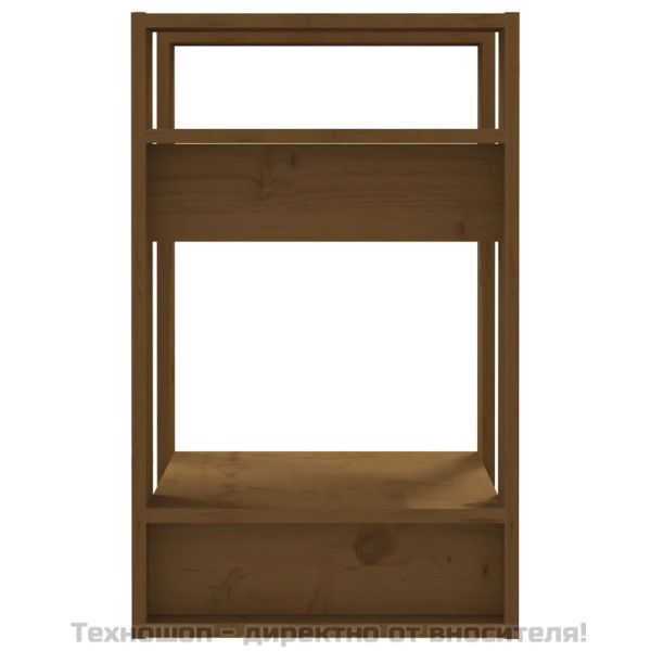 Библиотека/разделител за стая, меденокафява, 41x35x57 см, бор