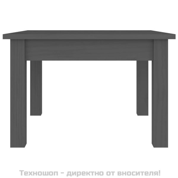 Кафе маса, сива, 45x45x30 см, борово дърво масив