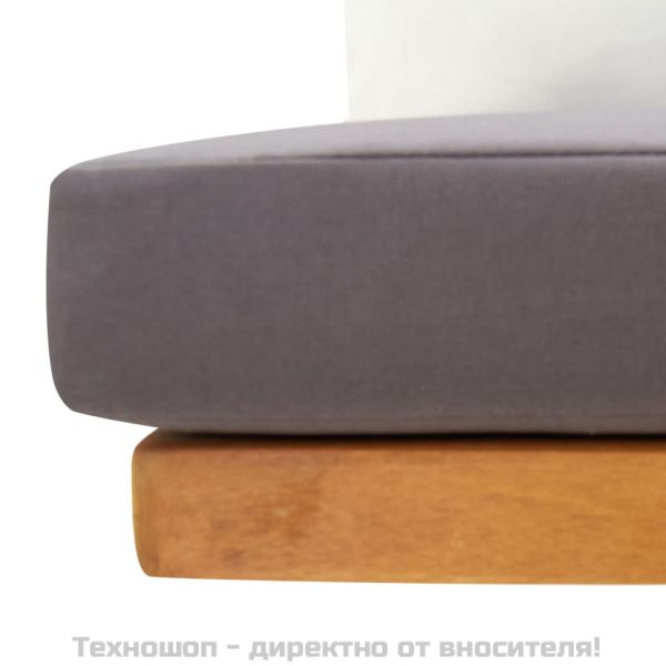 Градински ъглов диван с възглавници, акациево дърво масив