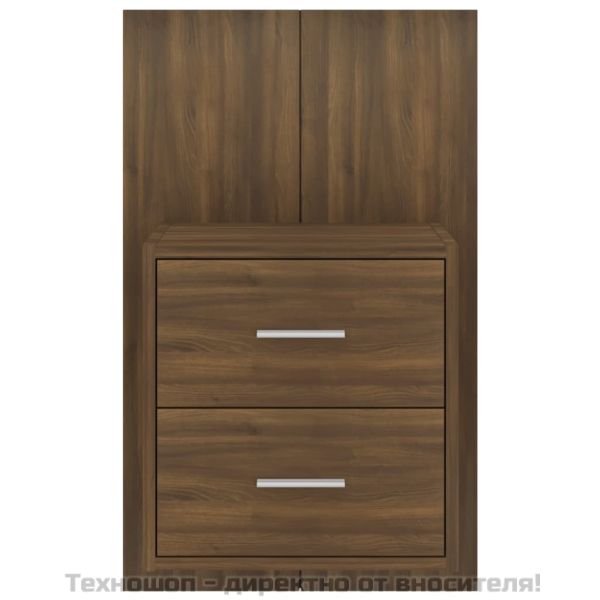 Нощно шкафче за стенен монтаж, кафяв дъб