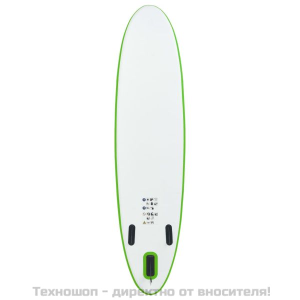 Комплект надуваем стендъп падълборд, зелено и бяло