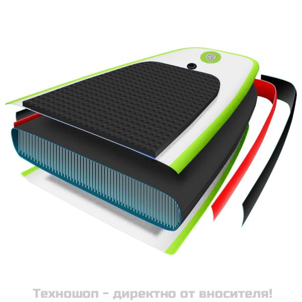 Комплект надуваем стендъп падълборд, зелено и бяло