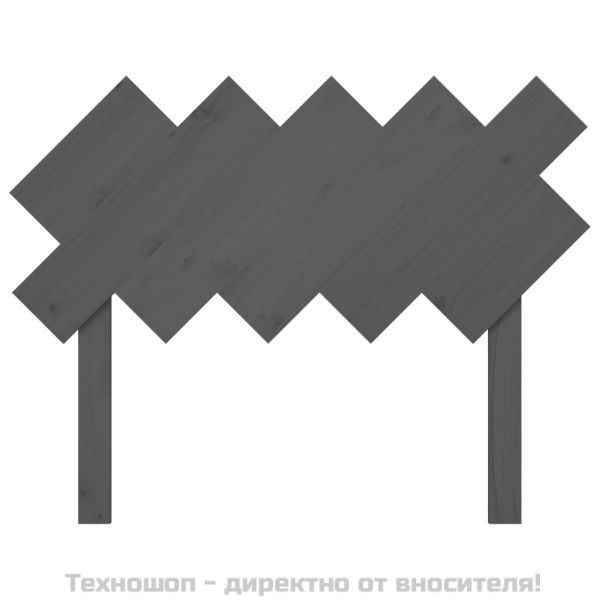 Горна табла за легло, сива, 104x3x80,5 см, бор масив