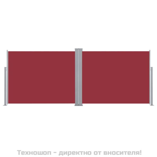 Прибираща се странична тента, червена, 140x1000 см