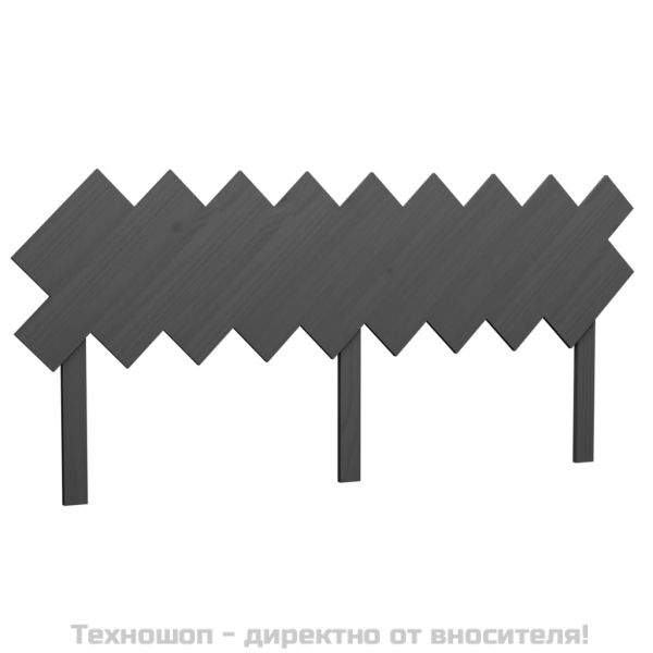 Горна табла за легло, сива, 178x3x80,5 см, бор масив