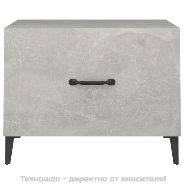 812734 Маса за кафе с метални крака, Бетонно сиво, 50x50x40 см