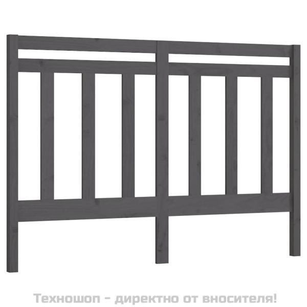 Горна табла за легло, сива, 156x4x100 см, бор масив