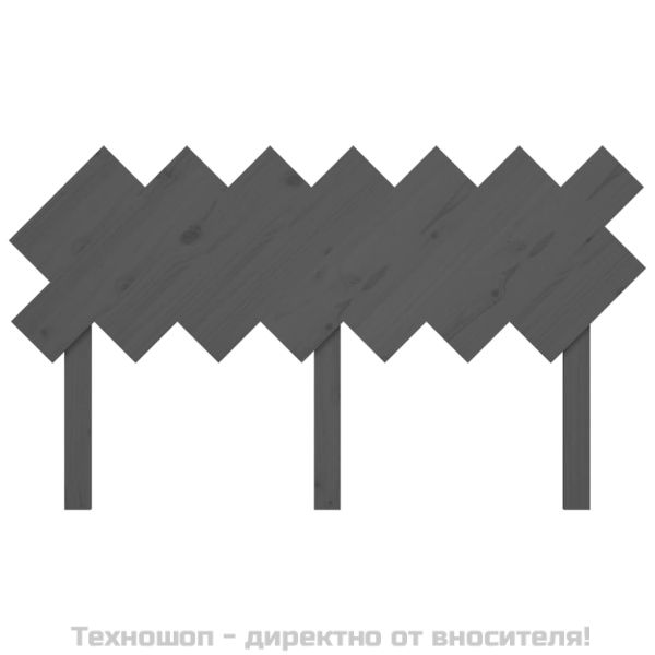 Горна табла за легло, сива, 141x3x80,5 см, бор масив