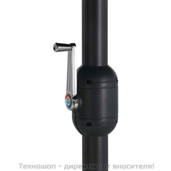 Градински чадър с алуминиев прът, 460x270 см, черен