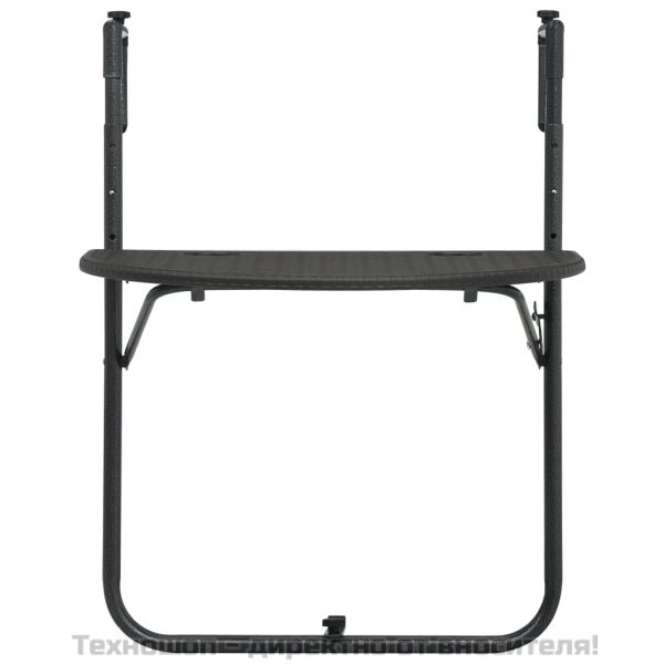 Окачена балконска маса, кафява, 60x64x83,5 см, пластмасов ратан