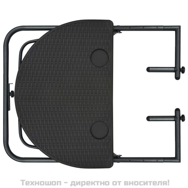 Окачена балконска маса, кафява, 60x64x83,5 см, пластмасов ратан