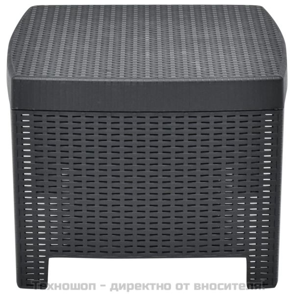 Градински комплект, 3 части, пластмаса, антрацит