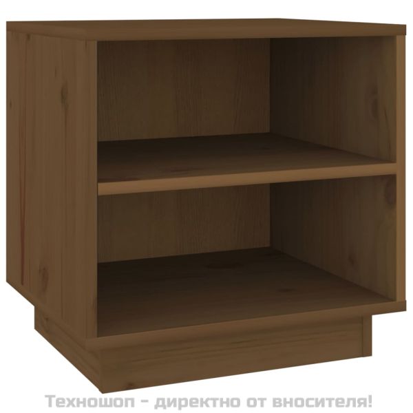 Нощни шкафчета, 2 бр, меденокафяви, 40x34x40 см, бор масив