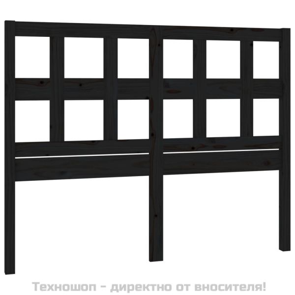 Горна табла за легло, черна, 165,5x4x100 см, бор масив