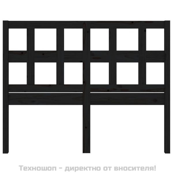 Горна табла за легло, черна, 165,5x4x100 см, бор масив