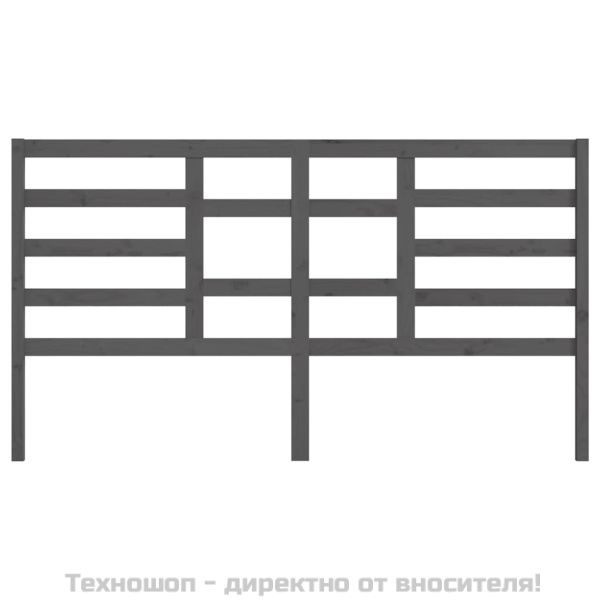 Горна табла за легло, сива, 186x4x104 см, бор масив