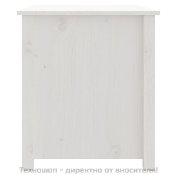 Кафе маса, бяла, 71x49x55 см, борово дърво масив