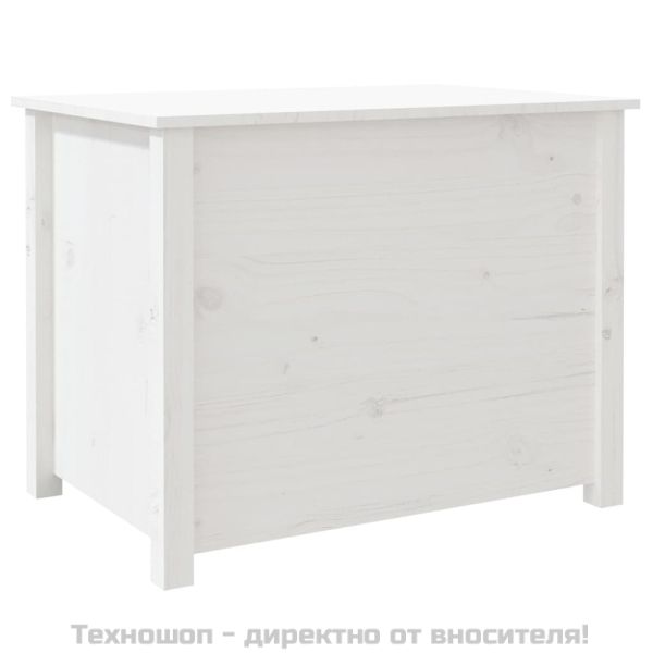 Кафе маса, бяла, 71x49x55 см, борово дърво масив