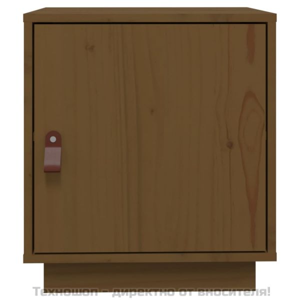 Нощно шкафче, меденокафяво, 40x34x45 см, борово дърво масив