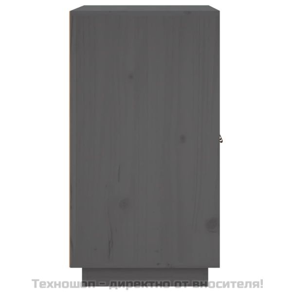 Сайдборд, сив, 65,5x40x75 см, бор масив