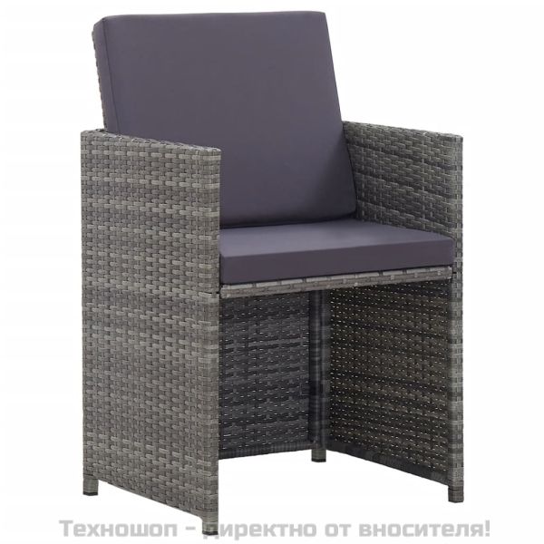 Градински комплект с възглавници, 13 части, полиратан, антрацит