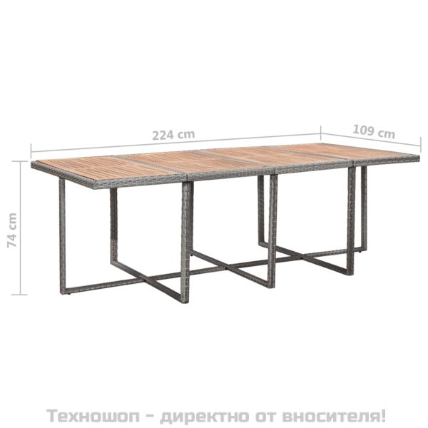 Градински комплект с възглавници, 13 части, полиратан, антрацит