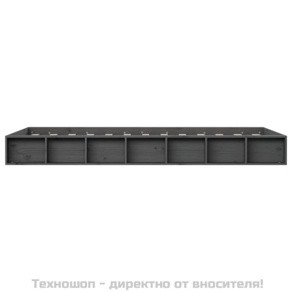 рамка за легло сиво 135x190 см Double масивно дърво