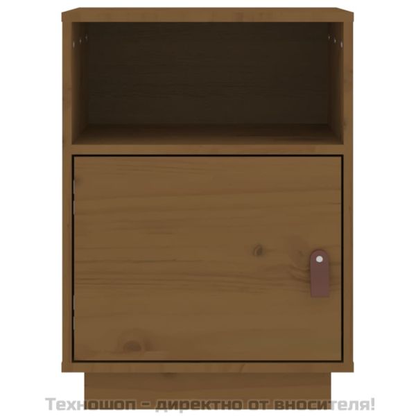 Нощни шкафчета, 2 бр, меденокафяви, 40x34x55 см, бор масив