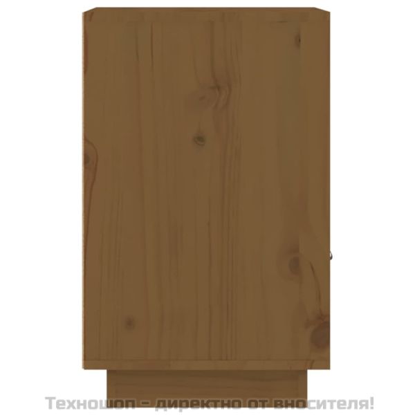 Нощни шкафчета, 2 бр, меденокафяви, 40x34x55 см, бор масив