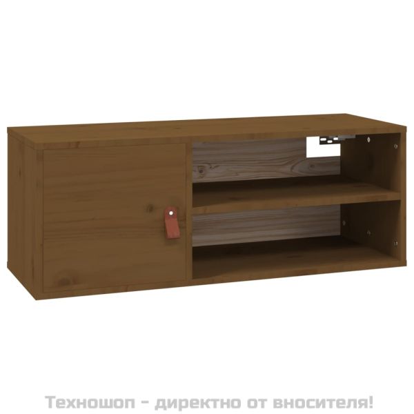 Стенни шкафове, 2 бр, меденокафяви, 80x30x30 см, бор масив