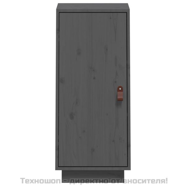 Сайдборд, сив, 34x40x75 см, бор масив