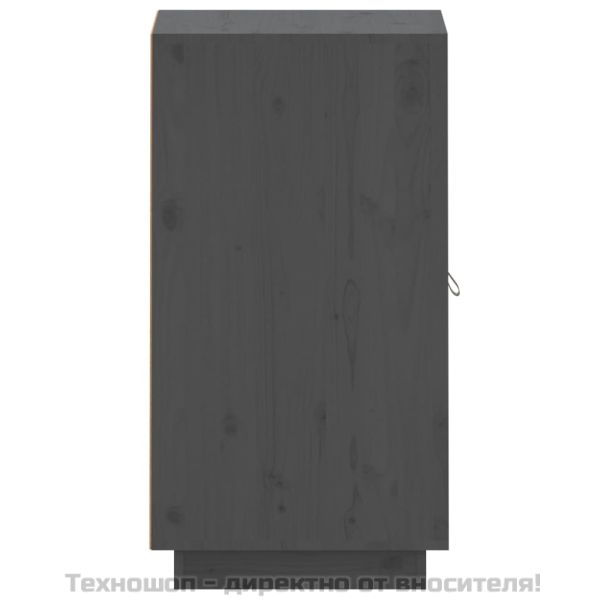 Сайдборд, сив, 34x40x75 см, бор масив