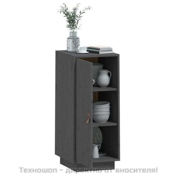 Сайдборд, сив, 34x40x75 см, бор масив