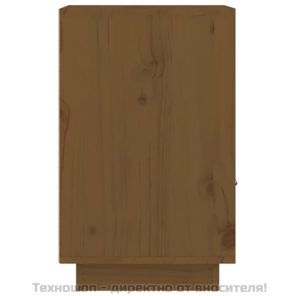 Нощно шкафче, меденокафяво, 40x34x55 см, борово дърво масив