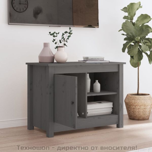 ТВ шкаф, сив, 70x36,5x52 см, бор масив