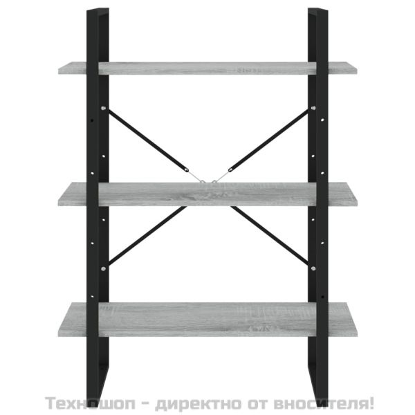 Библиотека, сив сонома, 80x30x105 см, инженерно дърво