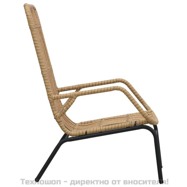 Градински стол, полиратан, светлокафяв