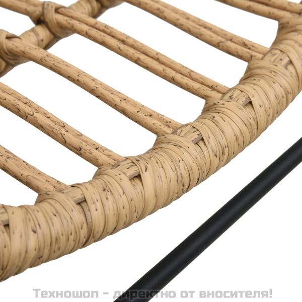 Градински стол, полиратан, светлокафяв