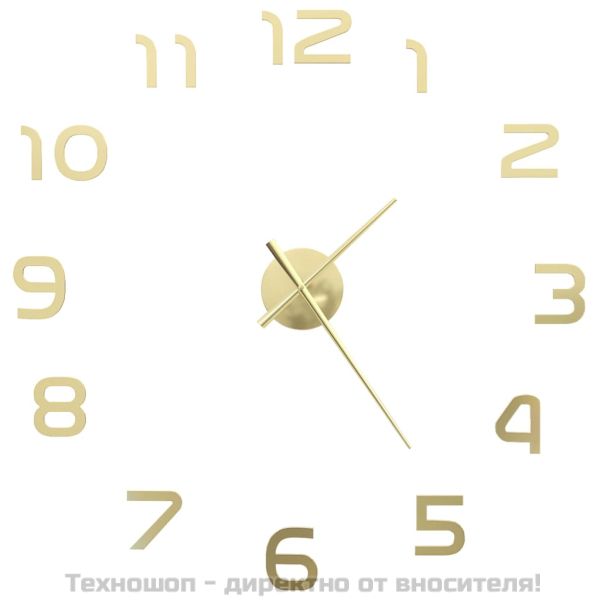 3D стенен часовник, модерен дизайн, 100 см, XXL, златист