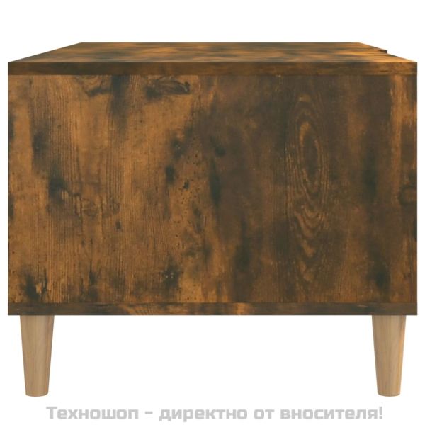 Кафе маса, опушен дъб, 89,5x50x40 см, инженерно дърво