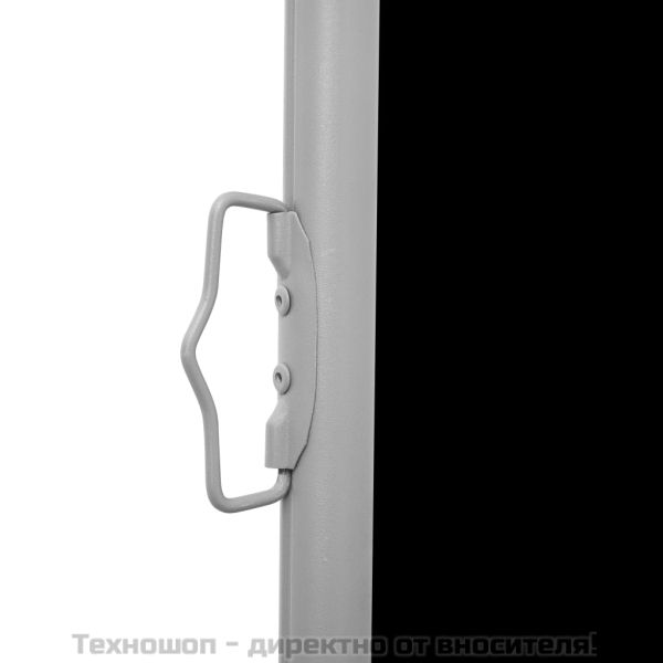 Прибираща се странична тента, черна, 140x600 см