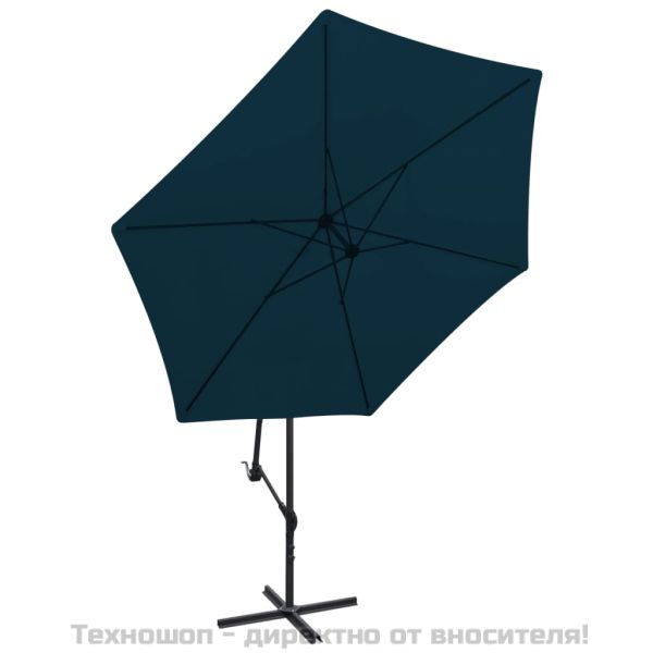 Конзолен градински чадър 3 м син