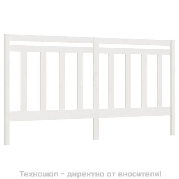 Горна табла за легло, бяла, 206x4x100 см, бор масив