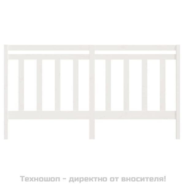 Горна табла за легло, бяла, 206x4x100 см, бор масив
