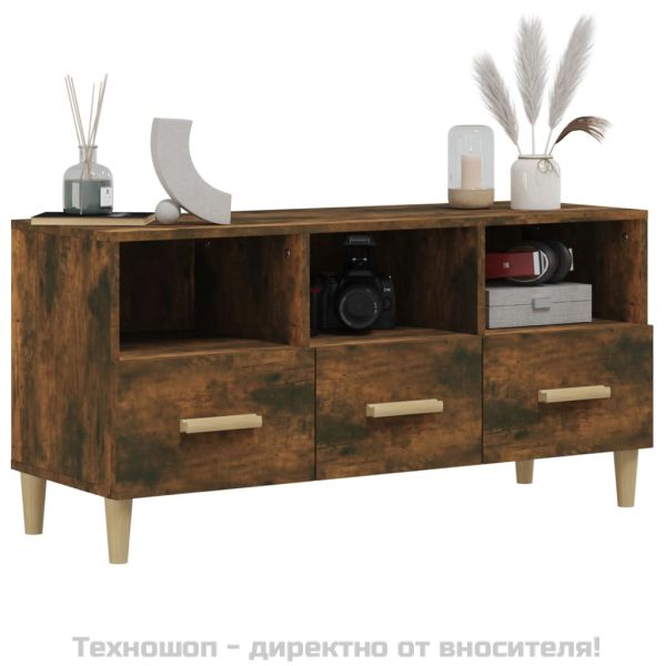 ТB шкаф, опушен дъб, 102x36x50 см, инженерно дърво