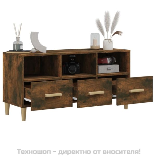 ТB шкаф, опушен дъб, 102x36x50 см, инженерно дърво