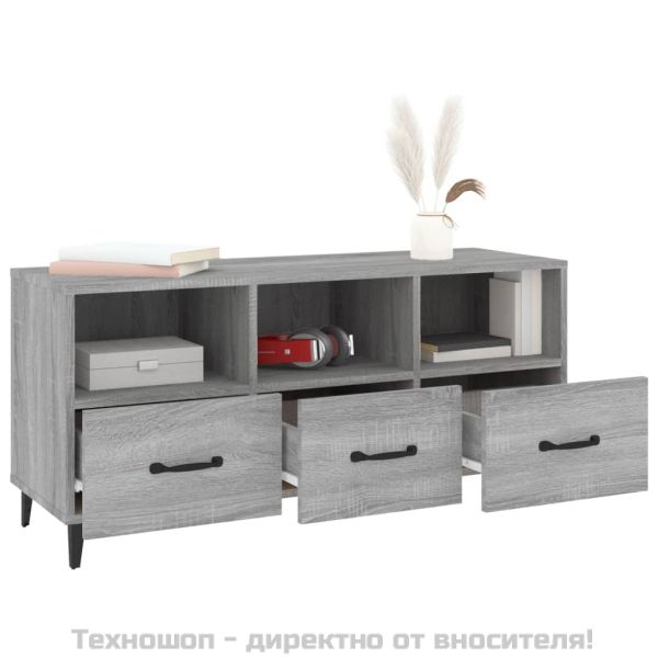 ТB шкаф, сив сонома, 102x35x50 см, инженерно дърво