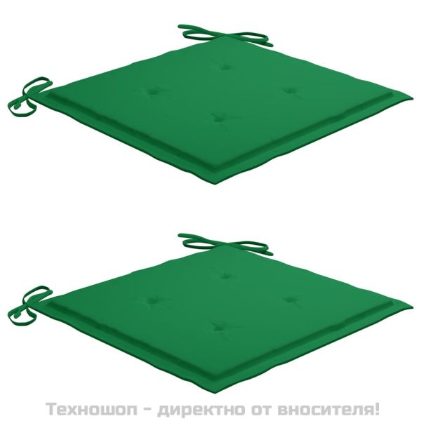 Възглавници за столове 2 бр зелени 50x50x4 см Оксфорд плат
