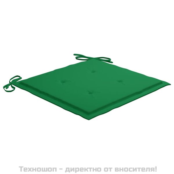 Възглавници за столове 2 бр зелени 50x50x4 см Оксфорд плат